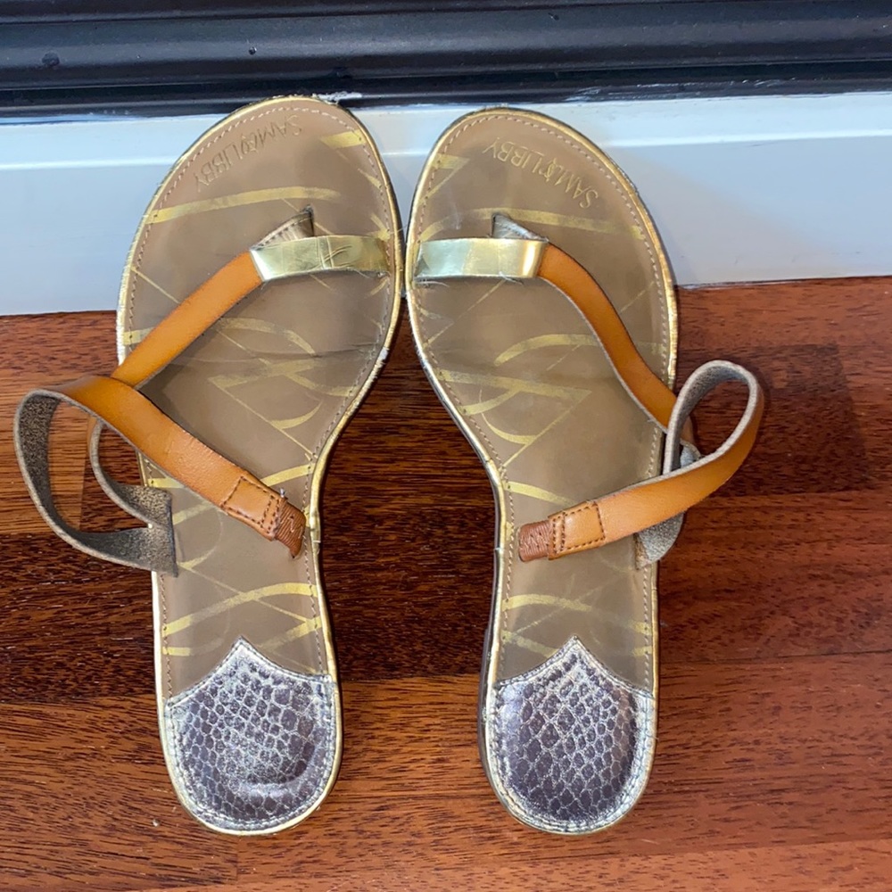 COPY - Sam & Libby brown and gold snakeskin sandals